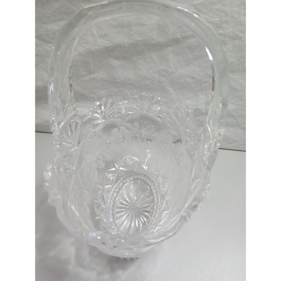 Vintage Hand Cut Medallion‎ Rose Basket By Imperial Crystal - Picture 6 of 10